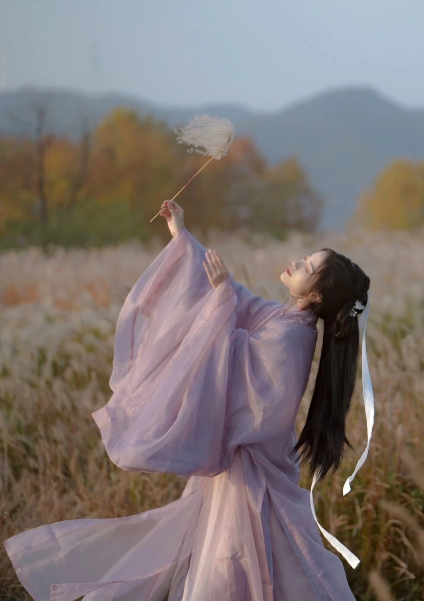 Women 4-Piece Chiffon Hanfu Set for Daily Wear, Plus Size| HANFUBAO