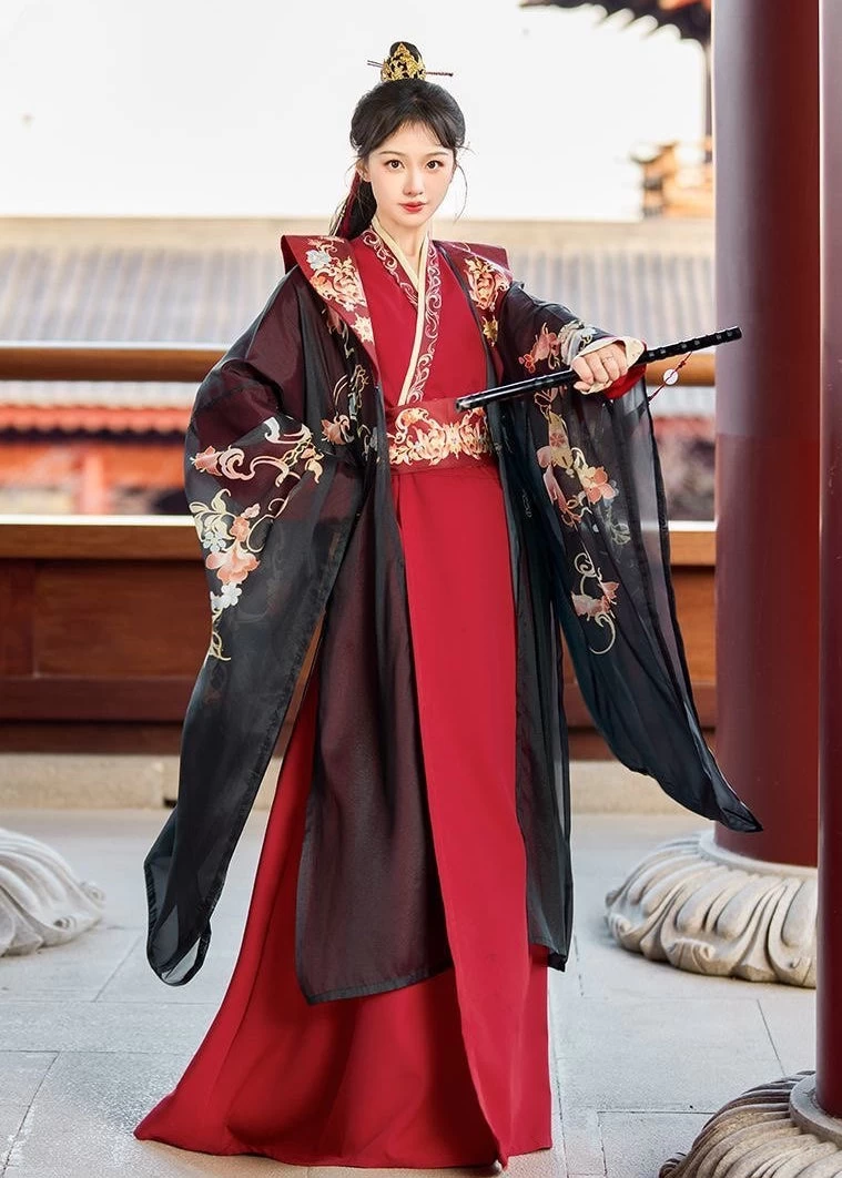 Unisex 3-Piece Daily Hanfu Set Jade Light Plus Size| HANFUBAO