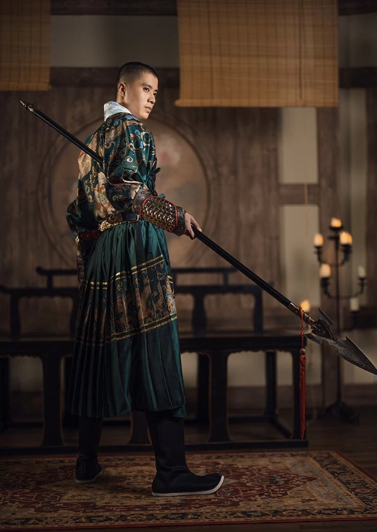 Unisex 4-Piece Embroidered Flying Fish Daily Hanfu Set | HANFUBAO