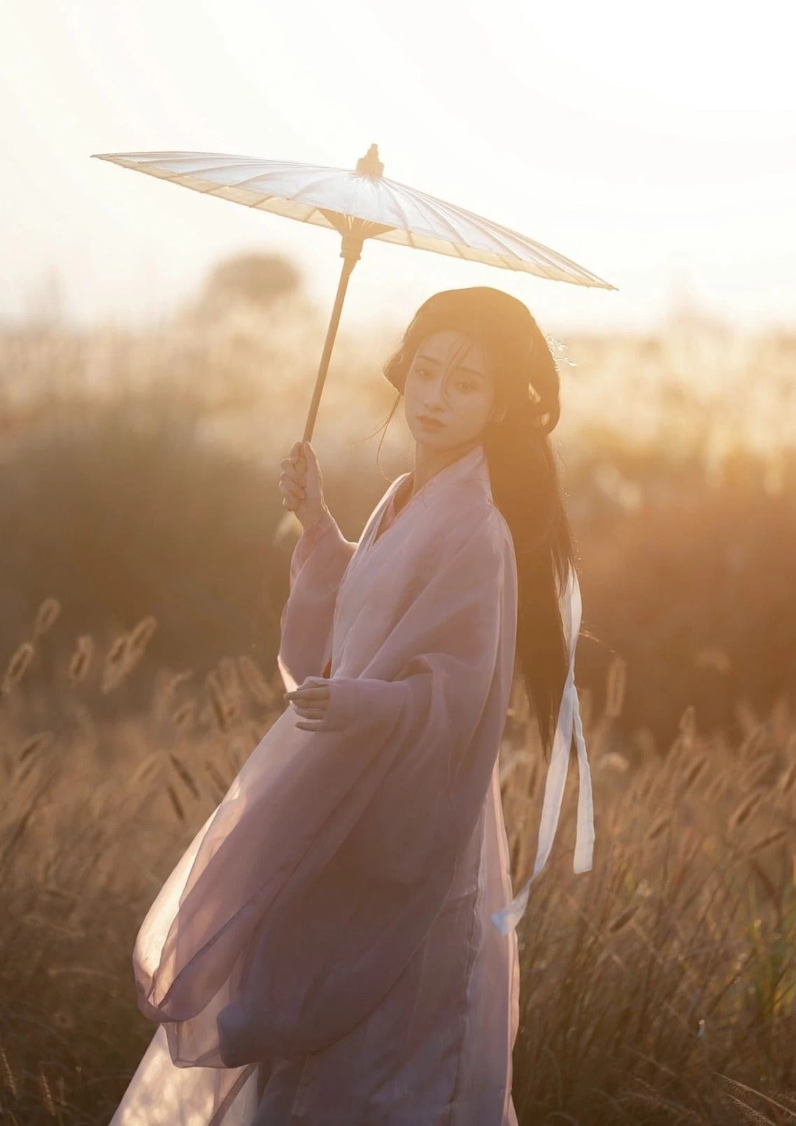 Women 4-Piece Chiffon Hanfu Set Daily Wear Flowing Skirt Plus Size| HANFUBAO