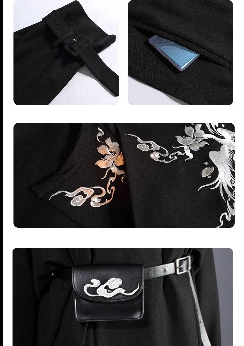 Women's Modern Hanfu Trench Coat Set White |  Blend | HANFUBAO