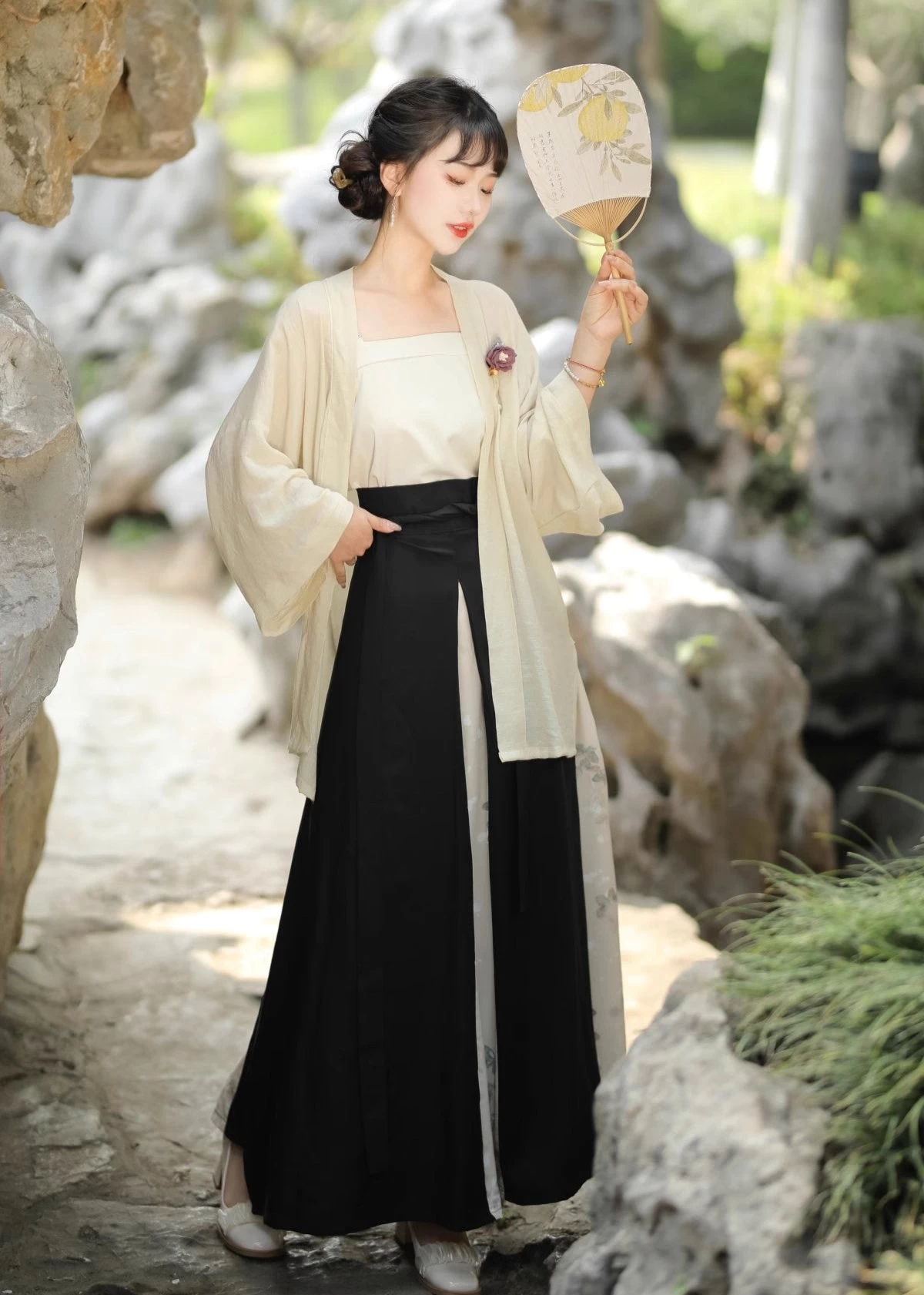 Women Modern 3-Piece Hanfu Floral Pattern Set| HANFUBAO