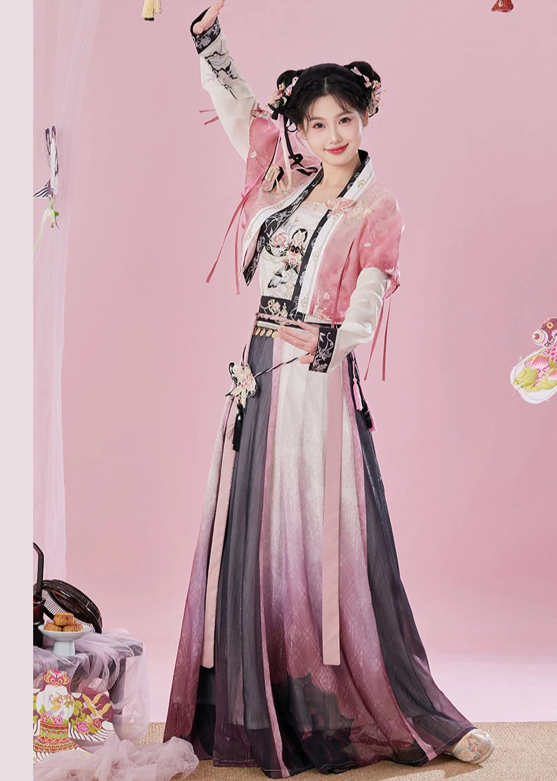 Women’s 4-Piece Daily Hanfu Set,  Skirt Outfit| HANFUBAO