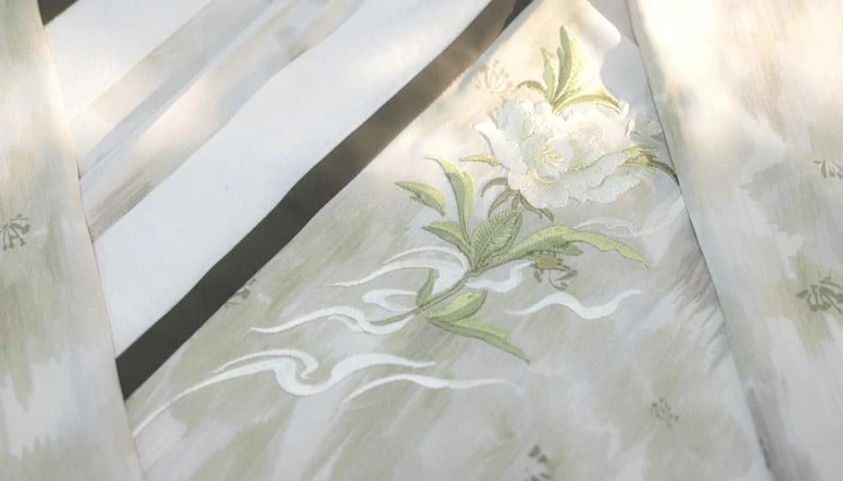 Women Song Dynasty Daily Hanfu Set Matcha Green,  3-Piece | HANFUBAO