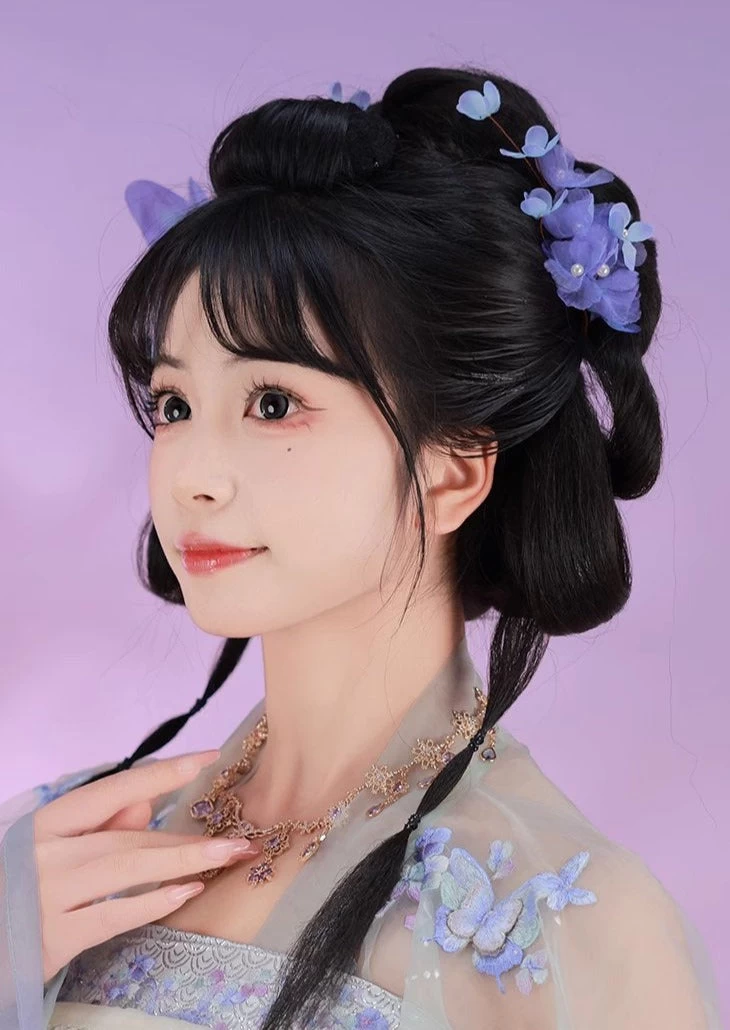 Women's Iris Flower Yarn Hair Pieces for Hanfu Daily Styling | HANFUBAO