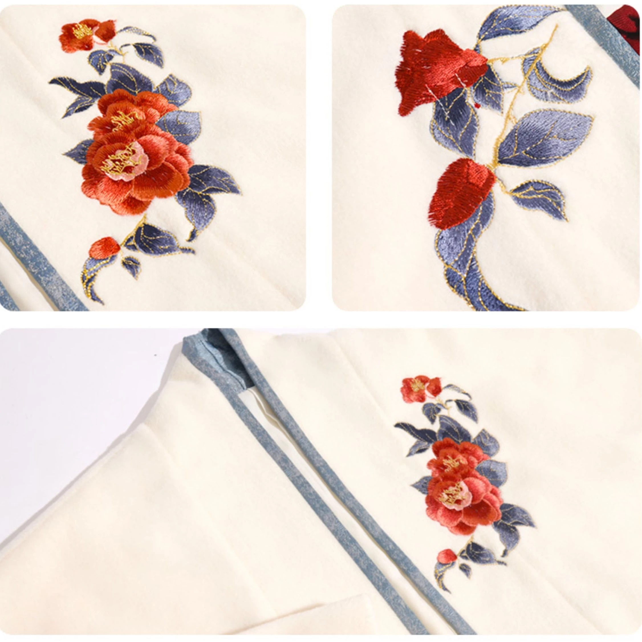 Women's Modern 3-Piece Camellia Hanfu Set Linen-Viscose | HANFUBAO