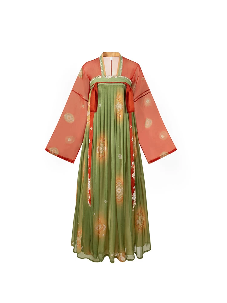Women Modern Daily Hanfu Silk Floral Embroidered Set for Banquet | HANFUBAO