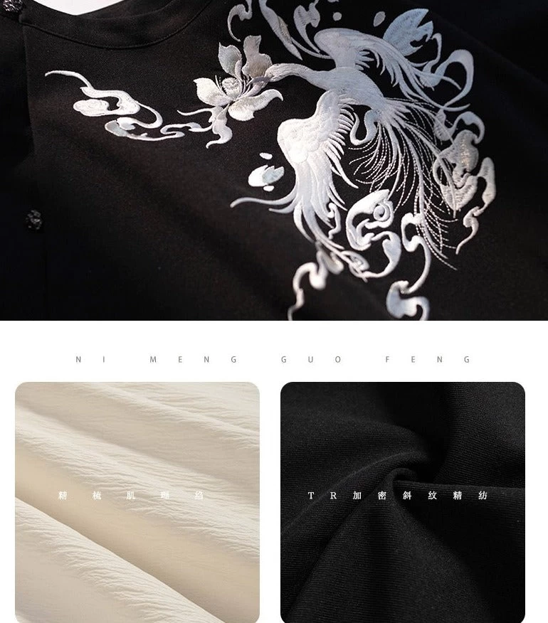 Women's Modern Hanfu Trench Coat Set White |  Blend | HANFUBAO