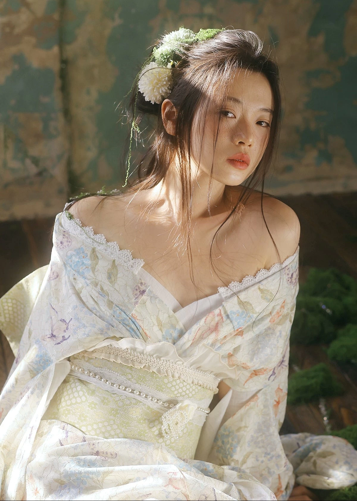 Women’s Butterfly Blossom Lace Hanfu Kimono Set,  Daily/Event Wear | HANFUBAO