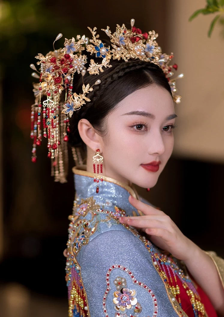 Women Luxury Bridal Hair Jewelry Alloy Rhinestone Hanfu Hair Pin| HANFUBAO