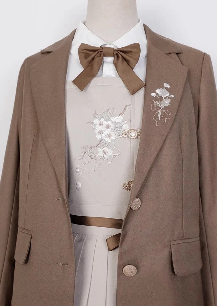 Women Modern 3-Piece Daily Hanfu Set, Floral Haitang Whisper | HANFUBAO