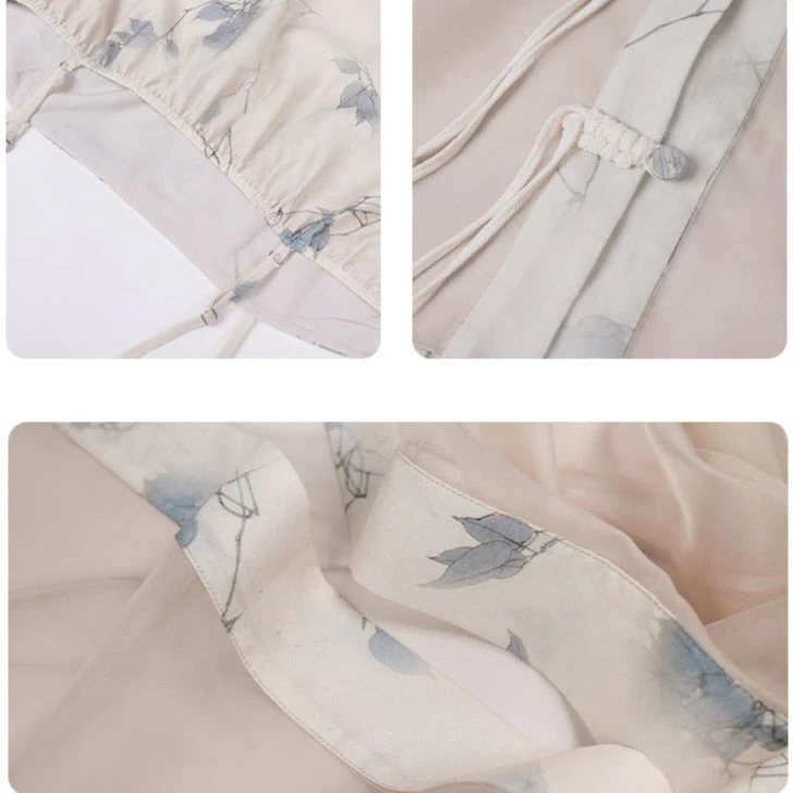 Women Daily Hanfu 3-Piece Set Modern Gray Lyocell Blend | HANFUBAO