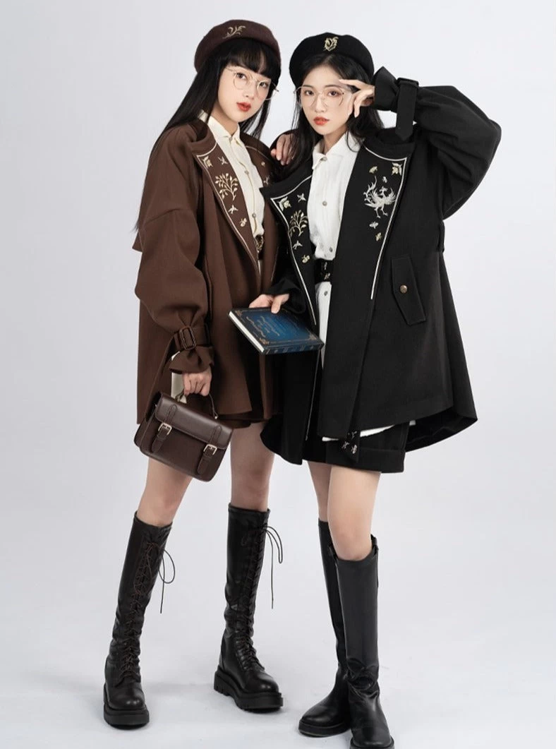 Women Modern Trench Coat with Belt Polyester-Rayon Stretch | HANFUBAO