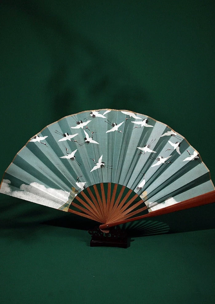 Chinese Hanfu Paper & Bamboo Folding Hand Fan for Dance & Festivals | HANFUBAO