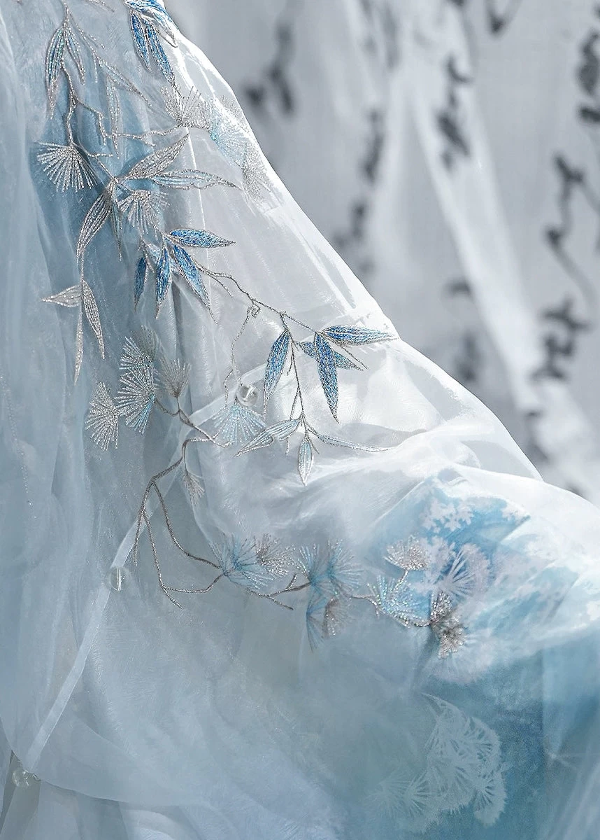 Unisex 10-Piece Daily Hanfu Set Bamboo Pine Pattern  Plus Size | HANFUBAO