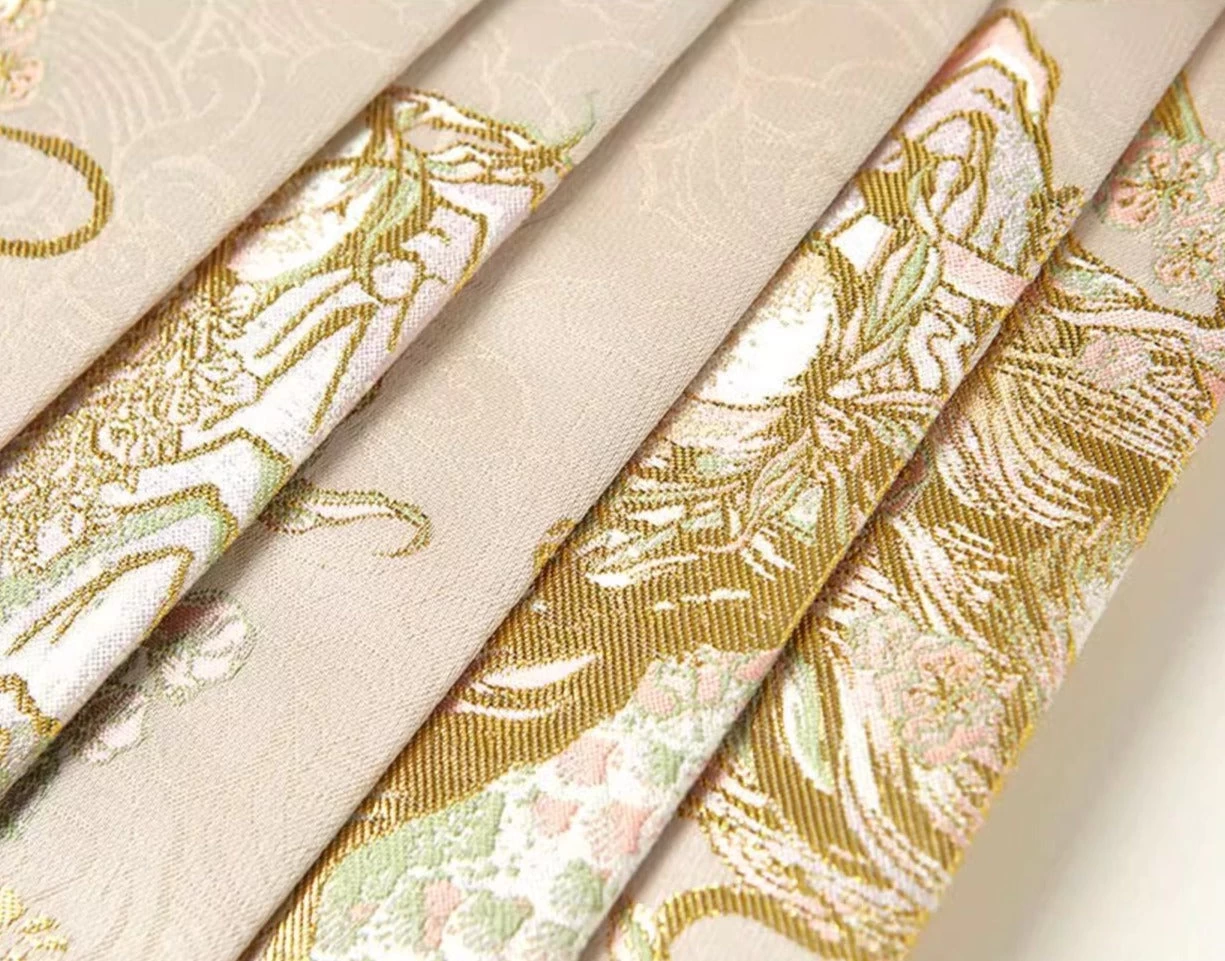 Women Modern Daily Hanfu Ma Mian Skirt Peach Phoenix Embroidery | HANFUBAO