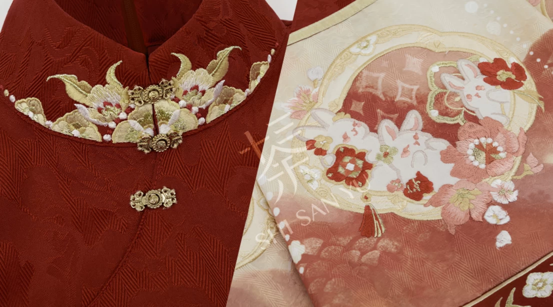 Women Winter Hanfu Dress Set Floral Embroidery Polyester| HANFUBAO