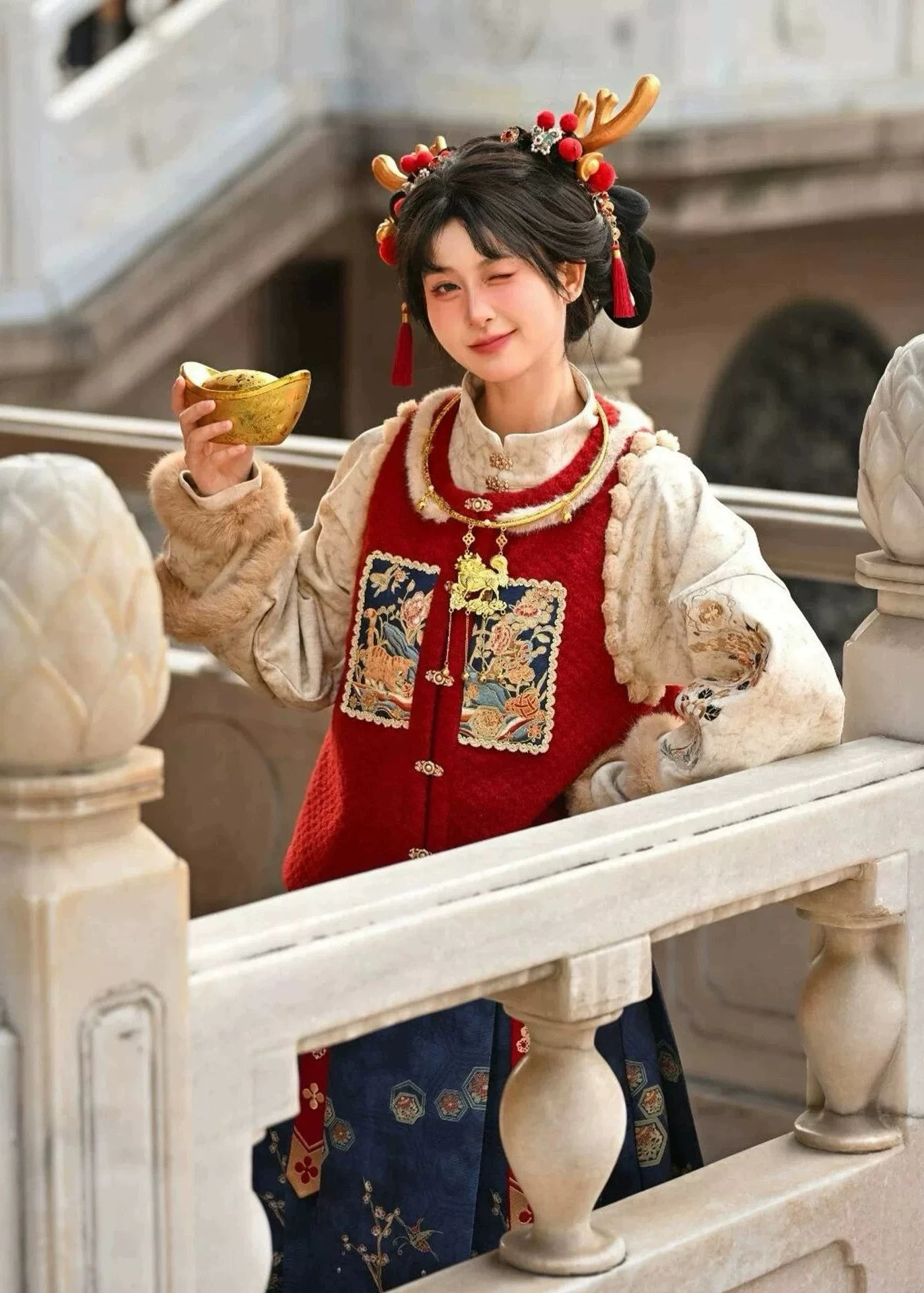 Women’s Plus Size Modern Daily Orange Kitty Hanfu Set,  | HANFUBAO