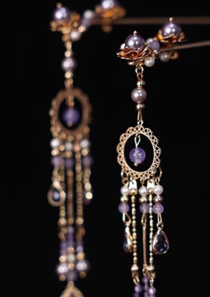 Women Hanfu Yarn Peony Flower Hair Clip 25x18cm | HANFUBAO