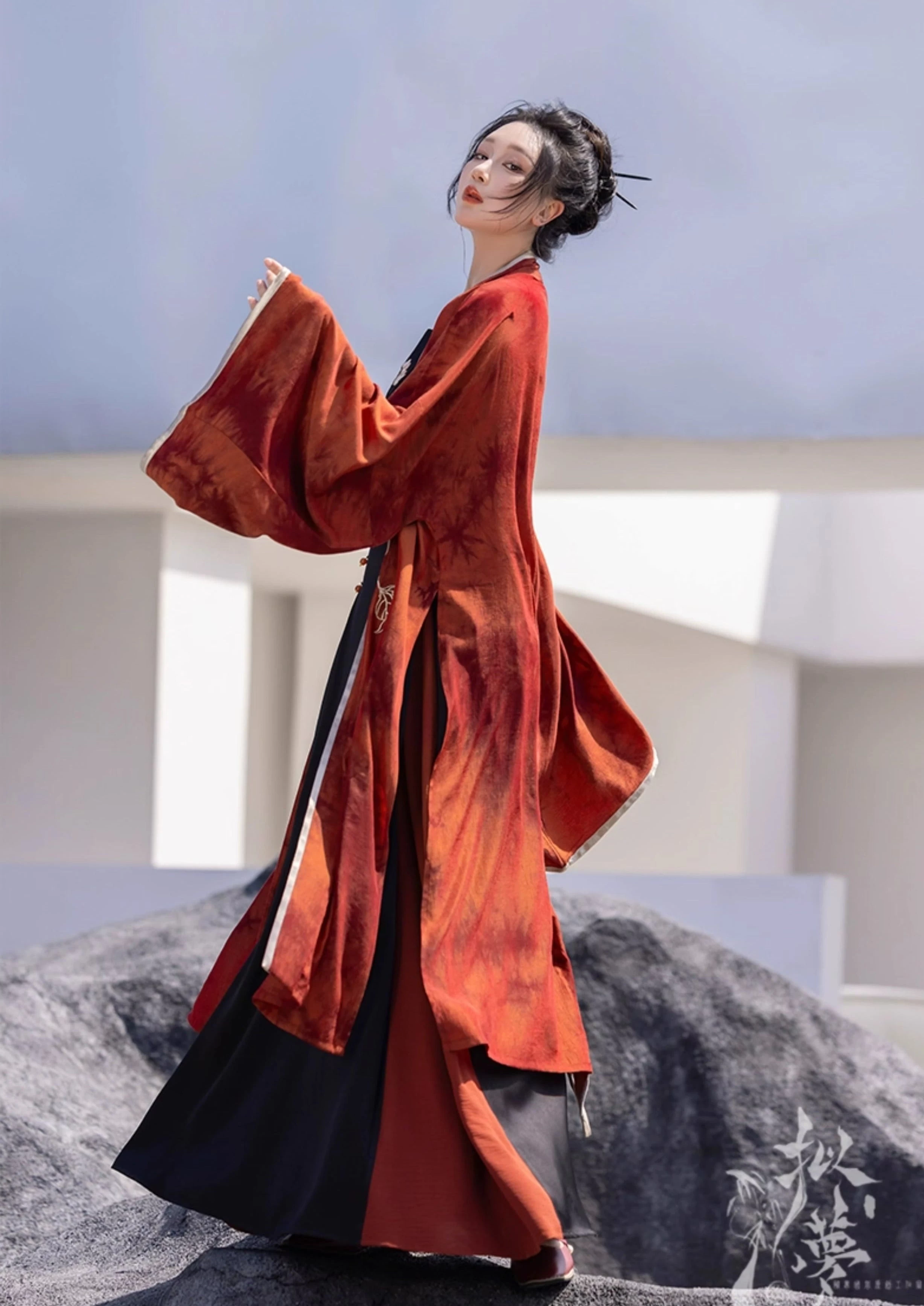 Women Modern Daily Hanfu 3-Piece Set Lab Cotton Blend | HANFUBAO