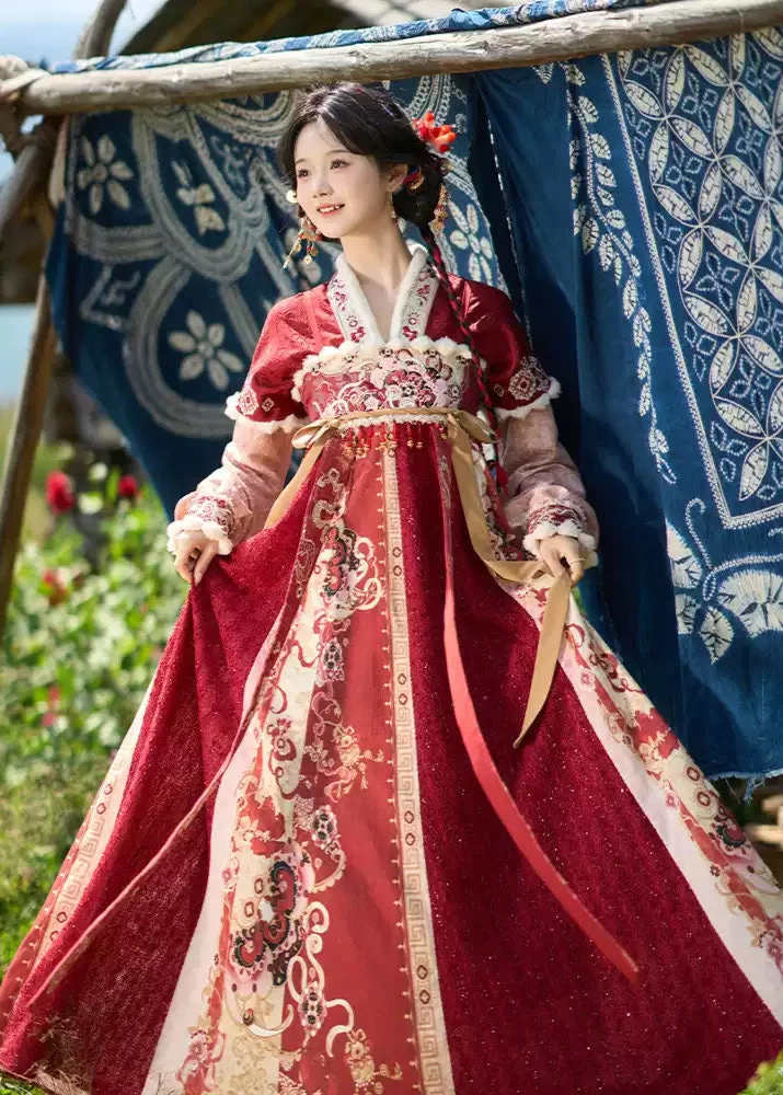 Women 4-Piece 2025 New Year Fortune Snake Embroidered Hanfu Set| HANFUBAO