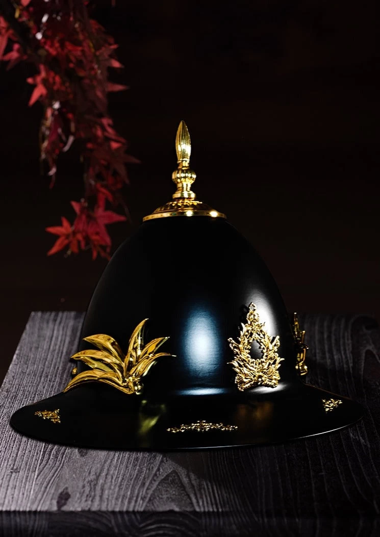 Unisex Ming Dynasty Iron Flying Fish Helmet Armor Headpiece | HANFUBAO