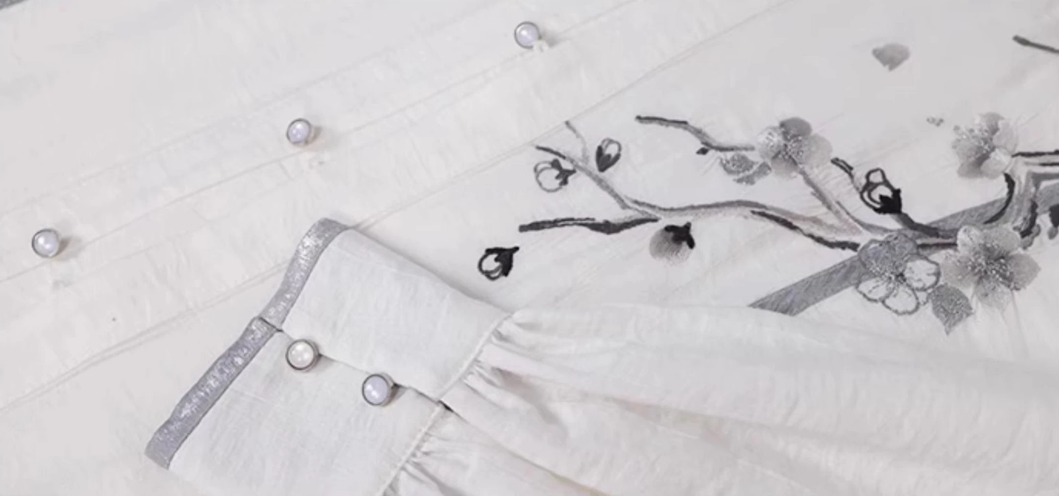 Women's Modern Hanfu Cotton Blend Pants Set | Plum Print Plus Size | HANFUBAO