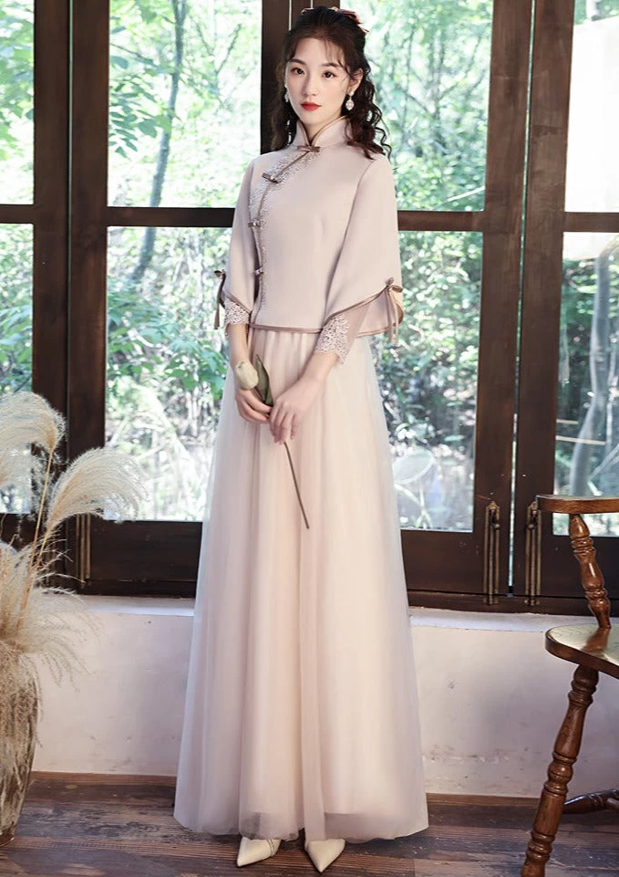 Women's Daily Hanfu Bridesmaid Dress Gray  Plus Size | HANFUBAO