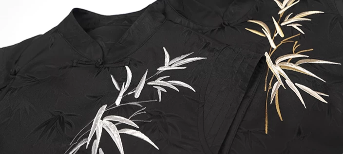 Women Modern Hanfu Top Bamboo Pattern | HANFUBAO  Lab Silk Daily Wear