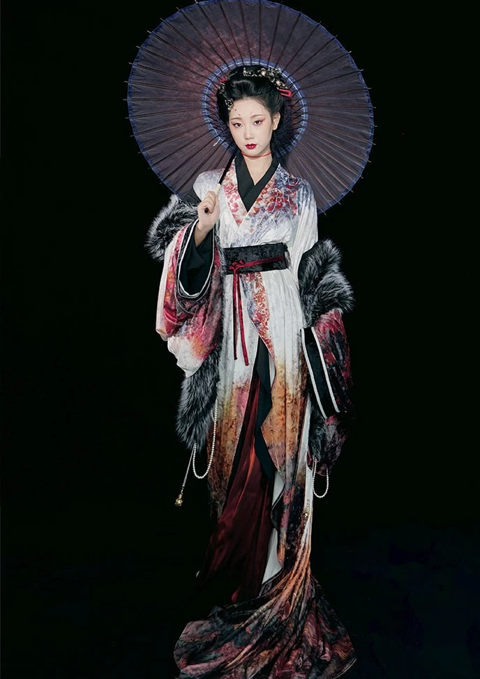 Women’s Song Dynasty Hanfu 5-Piece Gown Set, Polyester, Plus Size | HANFUBAO