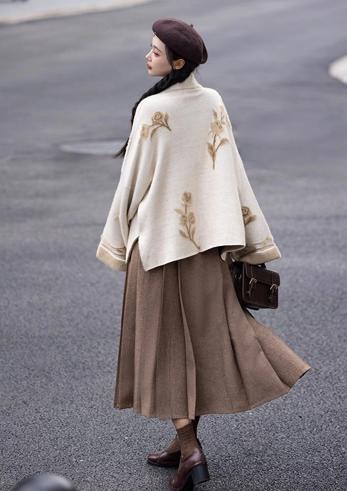 Women Daily Hanfu 3-Piece Set Rose Cocoa | HANFUBAO