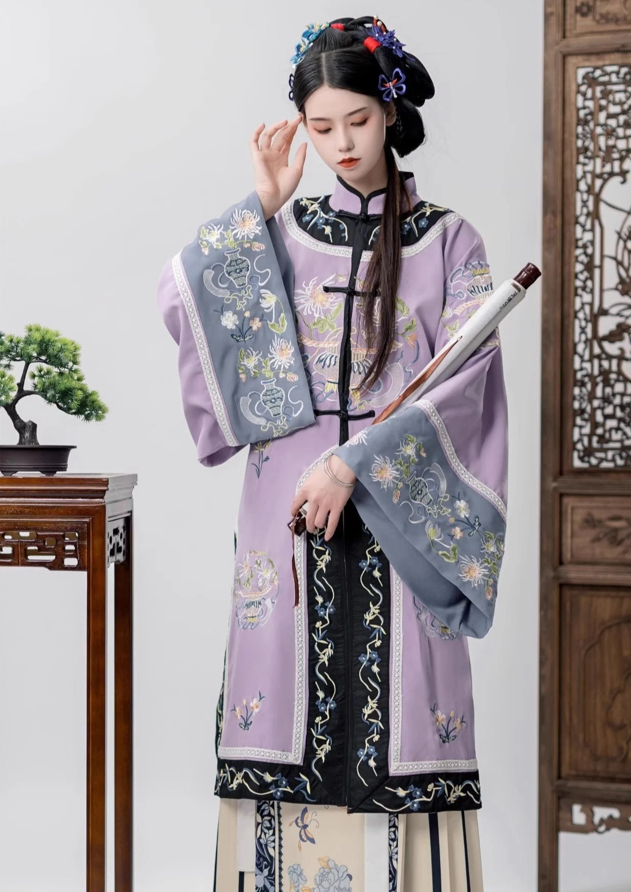 Women’s 2-Piece Qing Dynasty Daily Hanfu Dress Set Plus Size | HANFUBAO