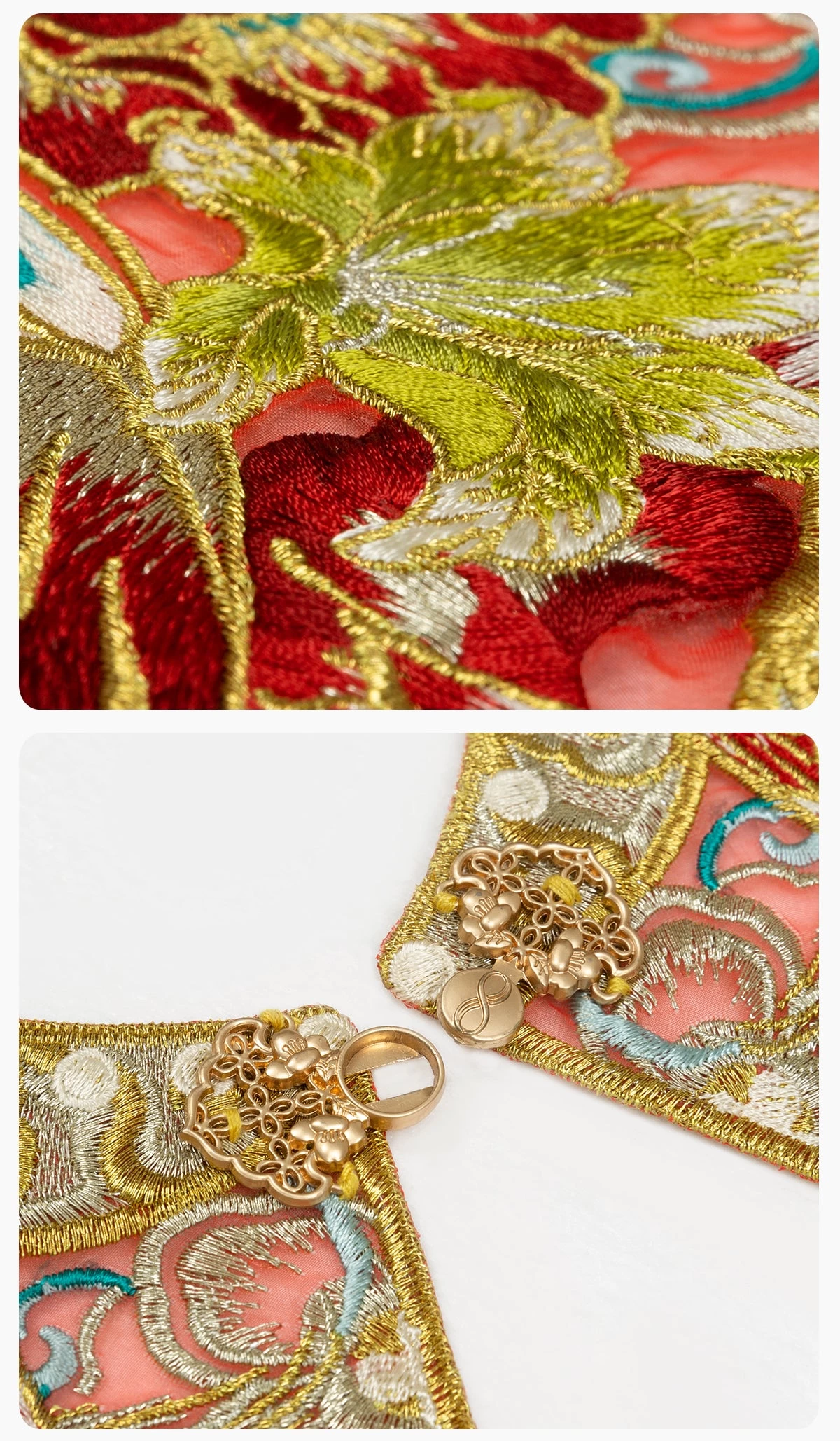 Women Modern 2-Piece Wedding Qipao Set Silk-Blend Embroidered | HANFUBAO