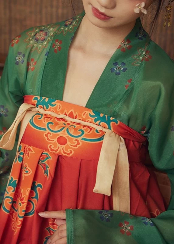 Women's 3-Piece Plus Size Chiffon Daily Hanfu Set (Spring Mist)| HANFUBAO