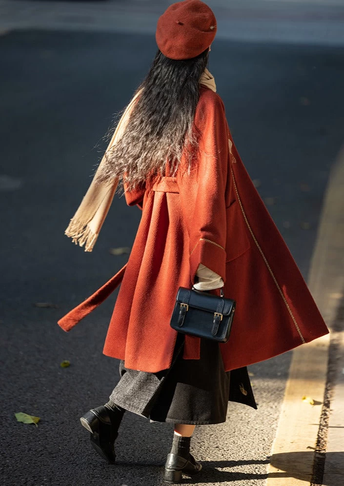 Women Modern Daily Hanfu 3pcs Fleece Blouse Skirt Coat Angora Blend| HANFUBAO