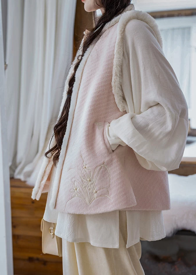 Women’s Linen-Blend Modern Daily Hanfu 3-Piece Set Snowy White | HANFUBAO