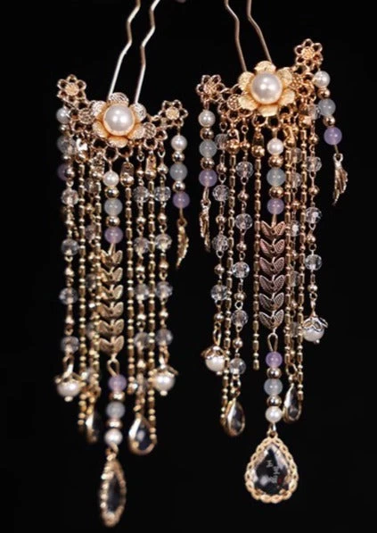 Women Chinese Hanfu Peony Yarn Flower Hair Clip 25x18cm | HANFUBAO