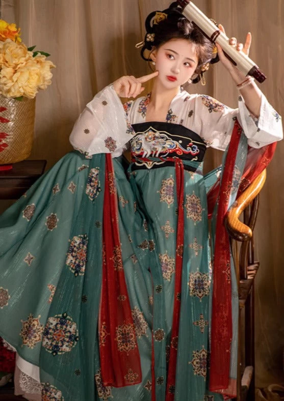Women's 3-Piece Daily Hanfu Fox Embroidery Set Plus Size| HANFUBAO