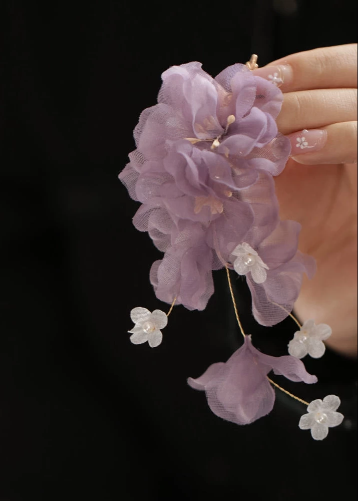 Chinese Hanfu Gardenia Yarn Flower Clip Pin 8 Colors 9cm| HANFUBAO