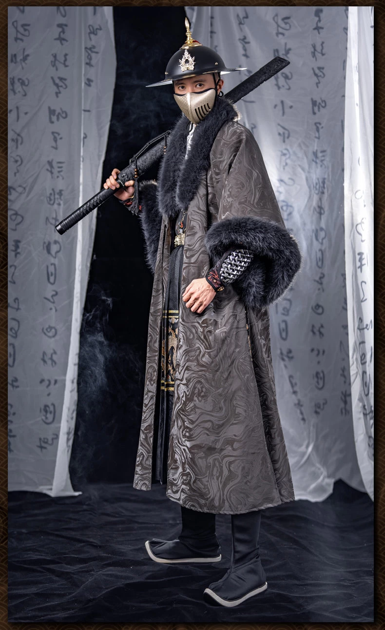 Unisex Daily Hanfu Flying Fish Embroidered Cloak Outerwear | HANFUBAO