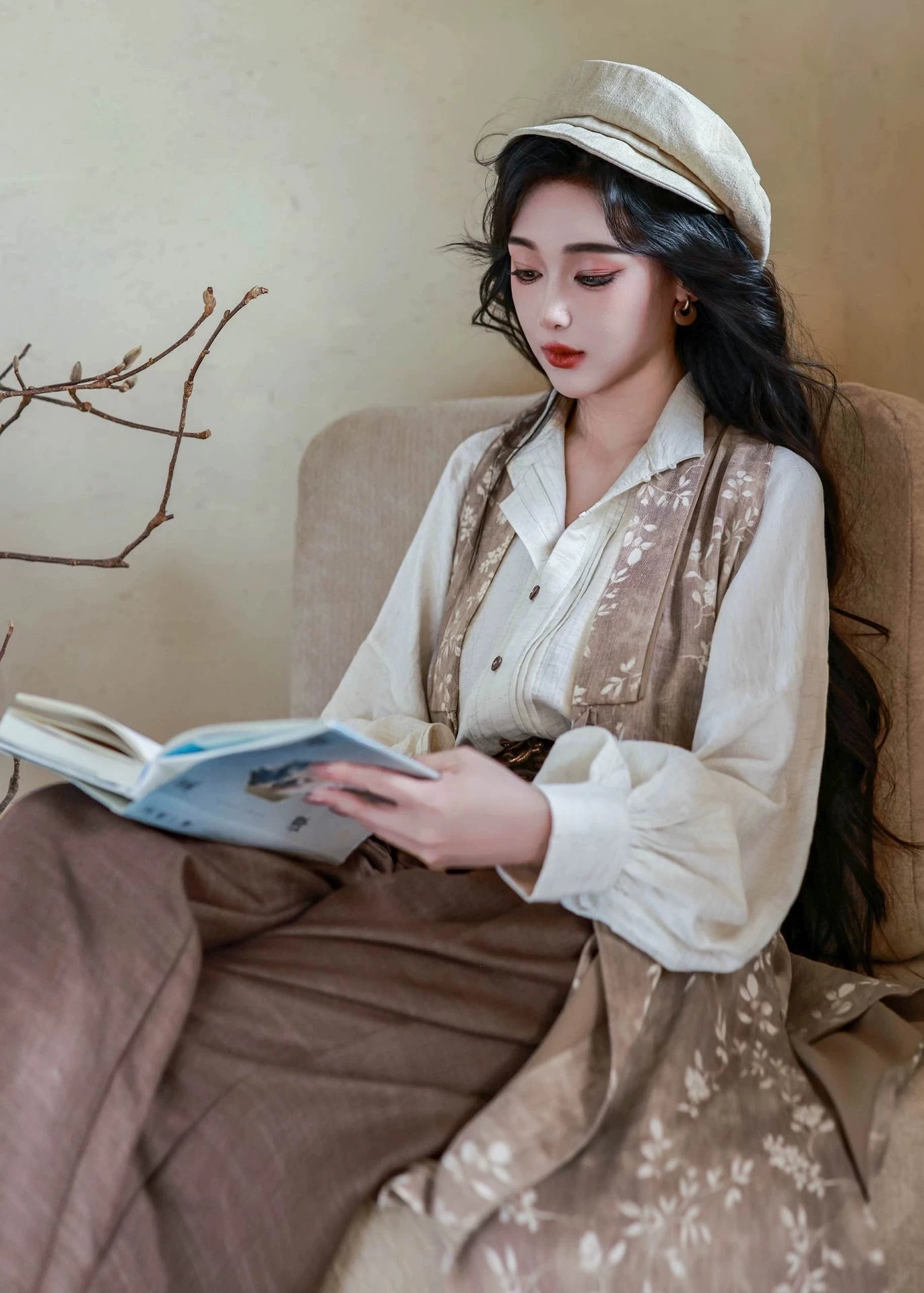 Women’s Modern 3-Piece Daily Hanfu Pants Set Rayon Linen Blend | HANFUBAO