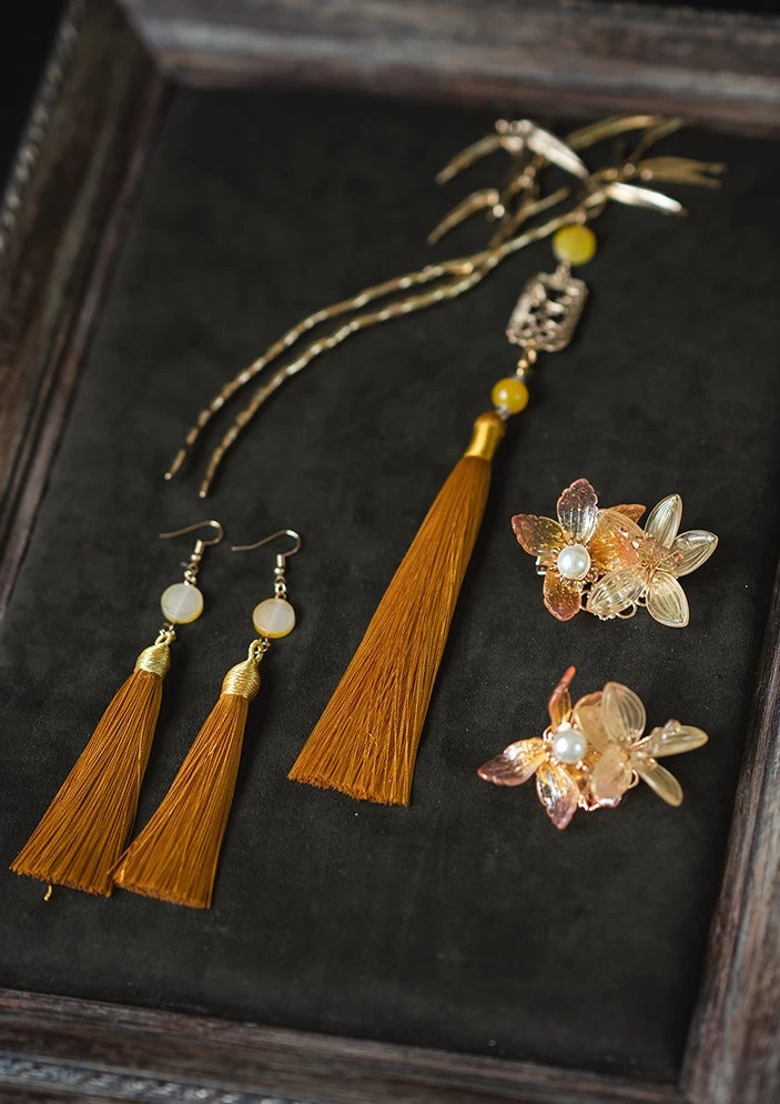 Bridal Chinese Knot Hairpins Set, Alloy Hanfu Wedding Hair Accessories | HANFUBAO