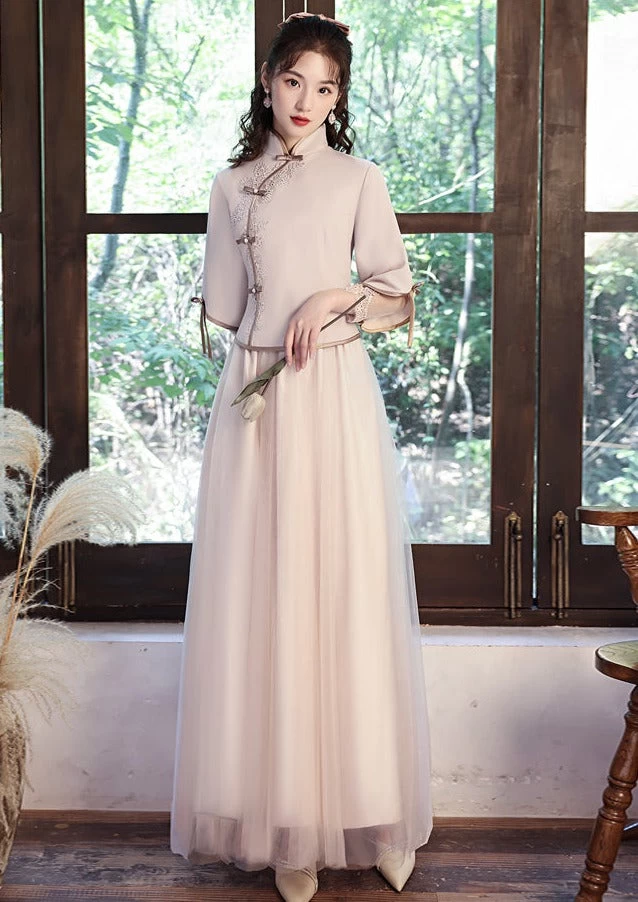 Women's Daily Hanfu Bridesmaid Dress Gray  Plus Size | HANFUBAO