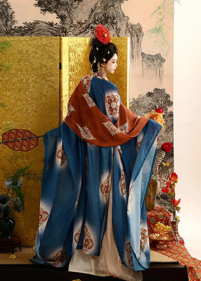 Women’s 4-Piece Floral Chiffon Daily Hanfu Set for Festivals | HANFUBAO