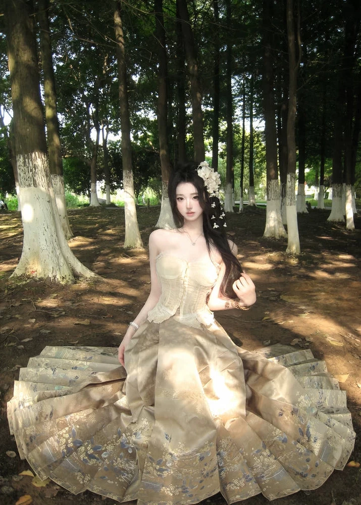 Women Modern Hanfu Cotton Ma Mian Skirt Daily Wear Plus Size | HANFUBAO