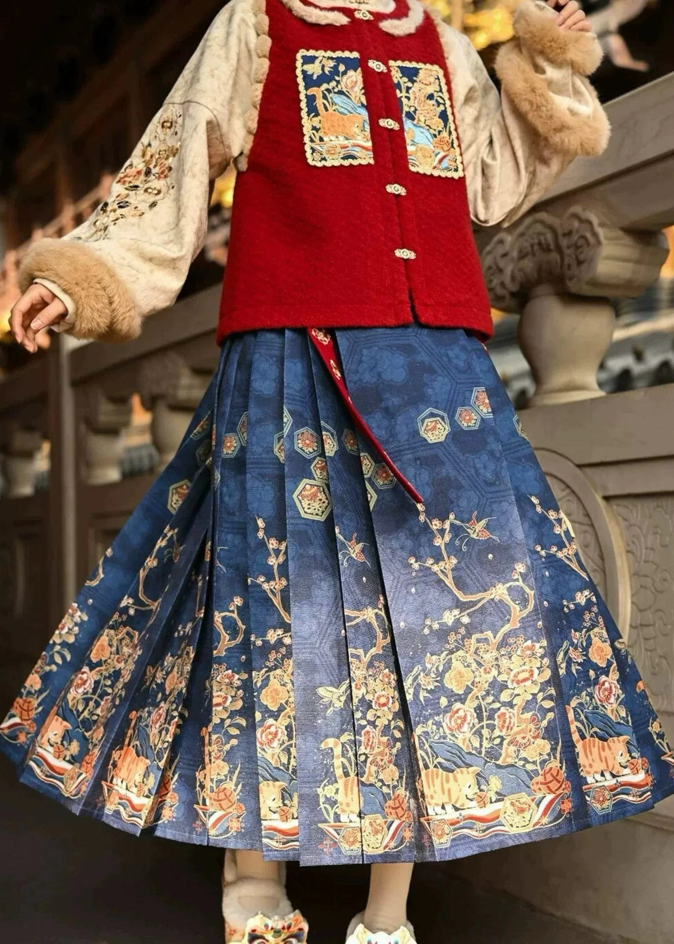 Women’s Plus Size Modern Daily Orange Kitty Hanfu Set,  | HANFUBAO