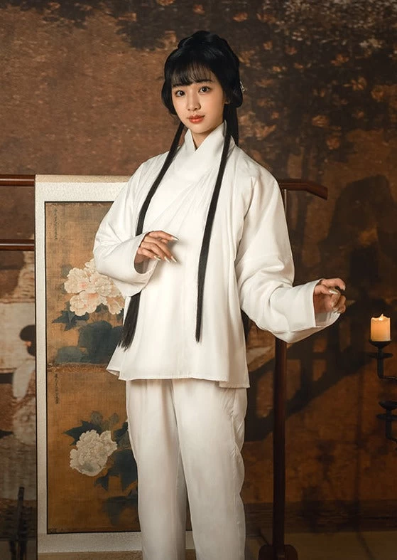 Unisex Hanfu Inner Shirt & Pants Set, Soft Rayon Blend, All-Season Daily Wear| HANFUBAO