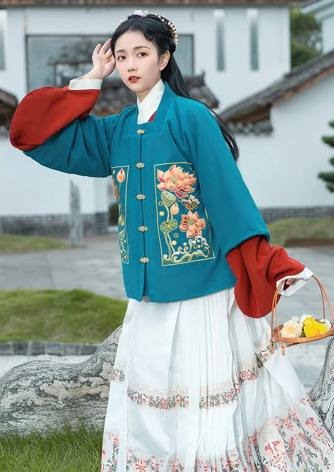 Women Modern Hanfu Cotton-Blend Cardigan Qingli Embroidery | HANFUBAO