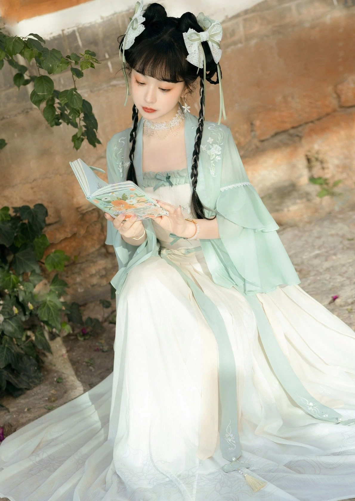 Women Modern Daily Hanfu Green Summer Song Dynasty Set | HANFUBAO