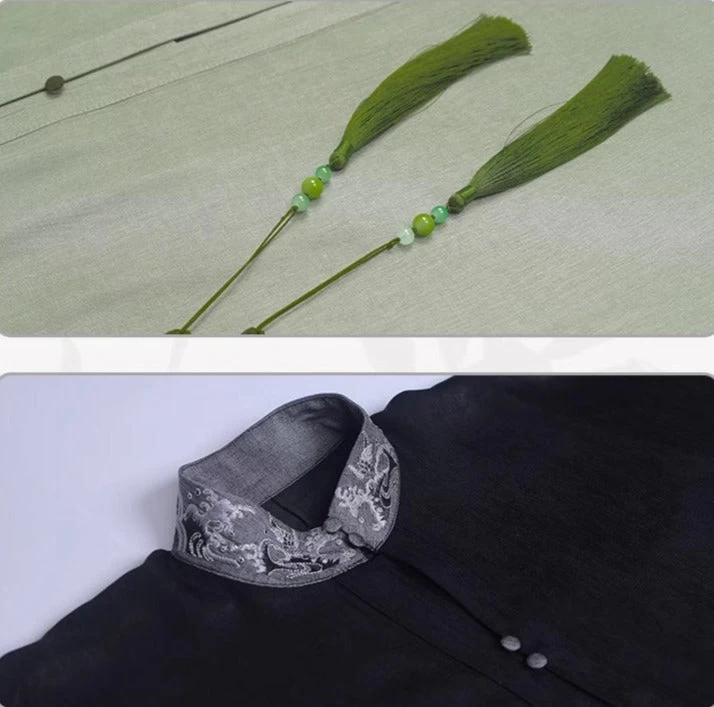 Women’s Modern Hanfu One-Piece Dress, Coastal Tide Print, Plus Size| HANFUBAO